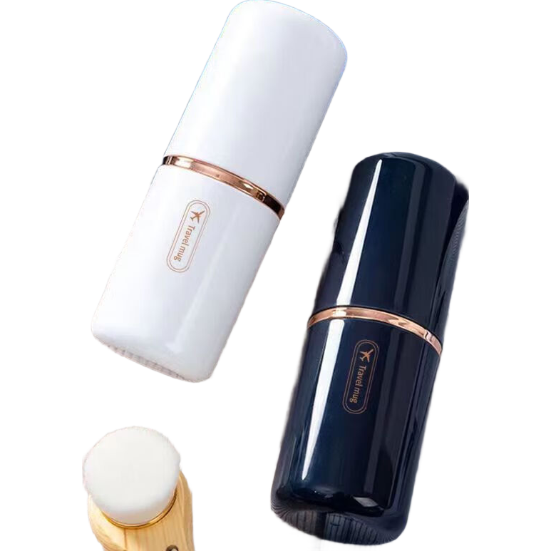 三合一旅行漱口杯便携洗漱收纳包牙具三件套办公室刷牙漱口杯 白色-活动 一个装