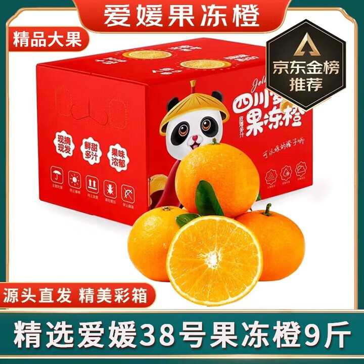 尘中仙礼盒爱媛38号果冻橙精品大果礼盒箱装10斤商超高级定制礼盒橙子 精品礼盒净重9斤70mm-80mm(大果)