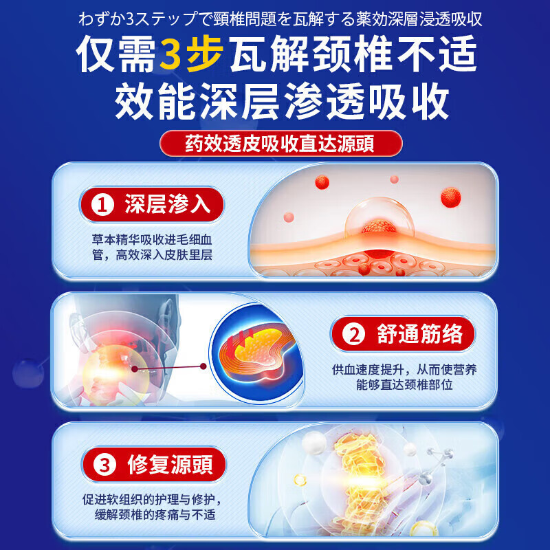 岩井昃弘颈椎热敷贴进口颈椎病100%膏药专用贴颈部压迫神经头晕脑供血不足 特效:3盒贴+3盒抹【颈椎病终结者 颈椎痛压迫神经晕头痛手麻脖子疼