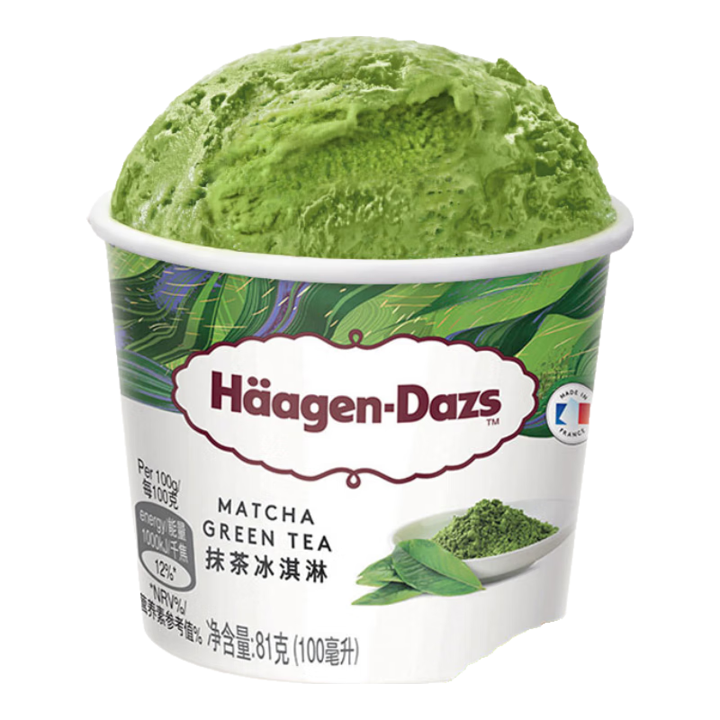 哈根达斯（Haagen-Dazs）冰淇淋 经典抹茶口味冰激凌100ml/杯 小杯装雪糕 【0反式脂肪酸】