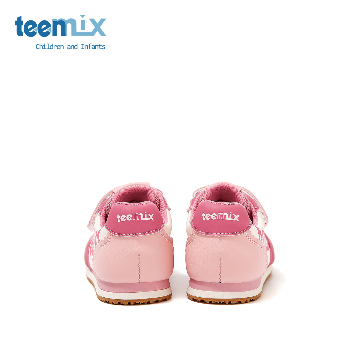 天美意童鞋2025年春秋新款女童百搭休闲鞋男童运动鞋儿童阿甘鞋 桃红色 30