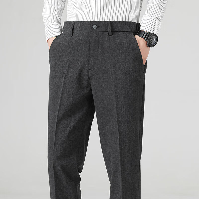 利郎休闲裤男士修身小脚九分西裤2025春夏季新款潮子男裤子 深灰色长裤品牌清仓断码 29