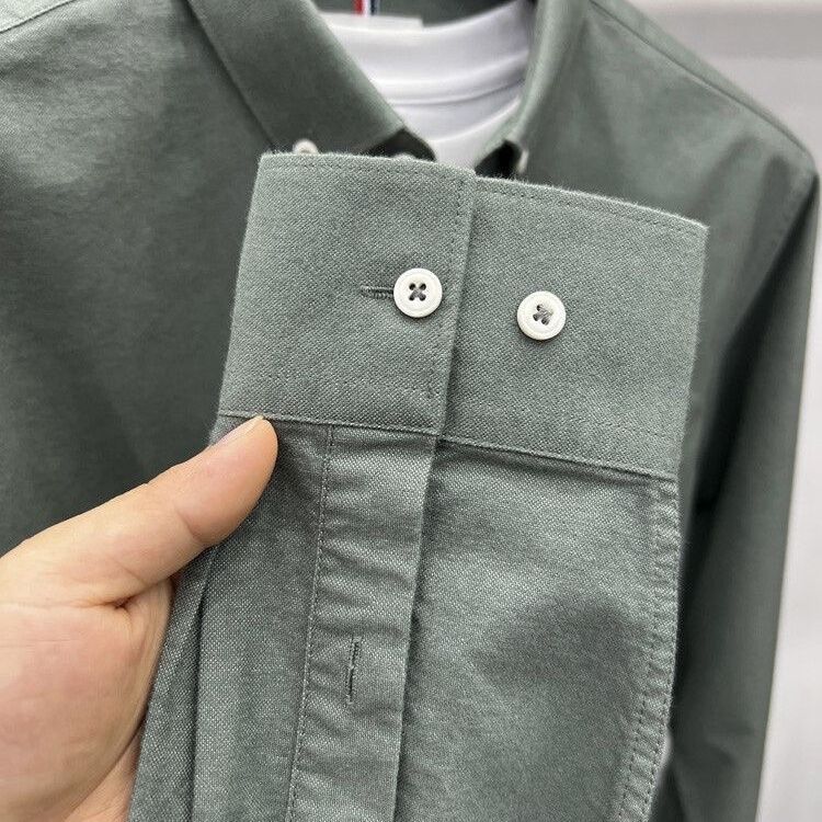 TOMMY JEANS汤米春秋衬衫男长袖T恤加厚休闲免烫男装牛津纺衬衣打底衬衫上衣 焦糖619 2XL