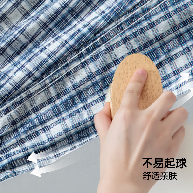 七匹狼2条装阿罗裤男纯棉大裤衩男夏季短裤三分裤中腰休闲睡裤 纯棉(白蓝格+白驼格) 2条 XL (175) (建议130-150斤)