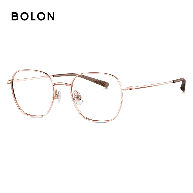 暴龙(BOLON)近视眼镜框 男女钛合金方框镜架 暴龙眼镜 BA7005 精选 B30-玫瑰金色 此项仅单框-镜框支持试戴