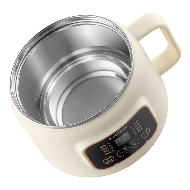 爸比爱婴儿辅食锅蒸煮宝宝一体多功能电煮锅火锅煮粥煲饭小型炖锅电蒸锅 1.8L304不锈钢-无涂层-八大功能