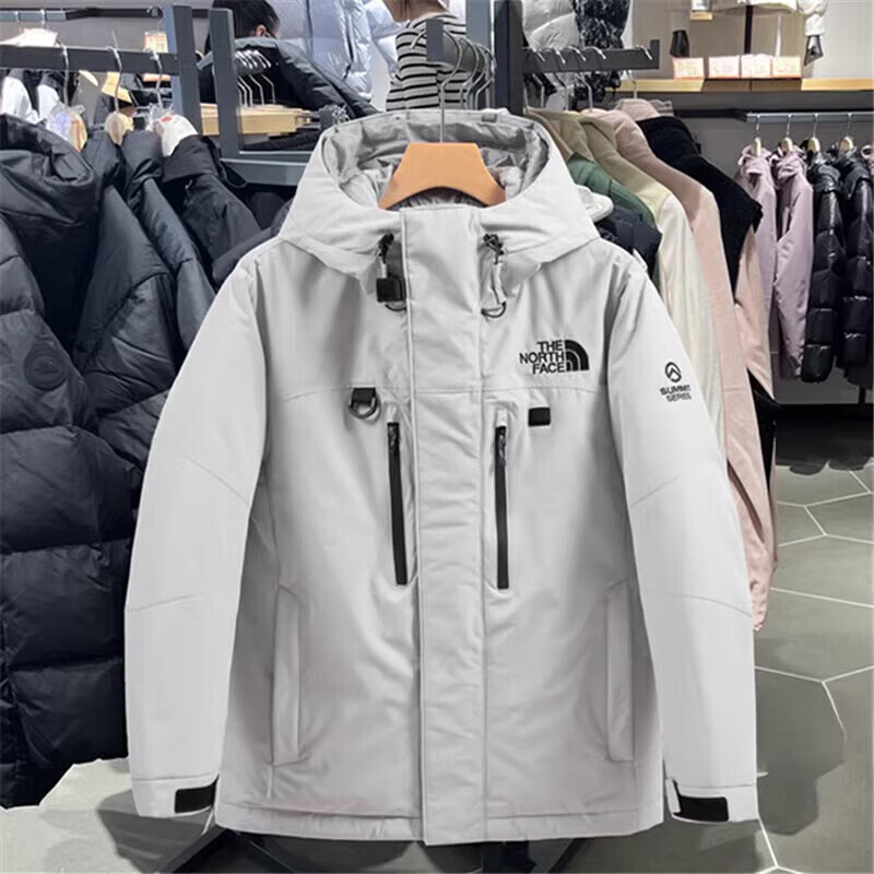 北面羽王2025款服男女情侣户外运动连帽三合一男女脱卸内胆羽绒服户外服 黑色 L 适合130-150斤