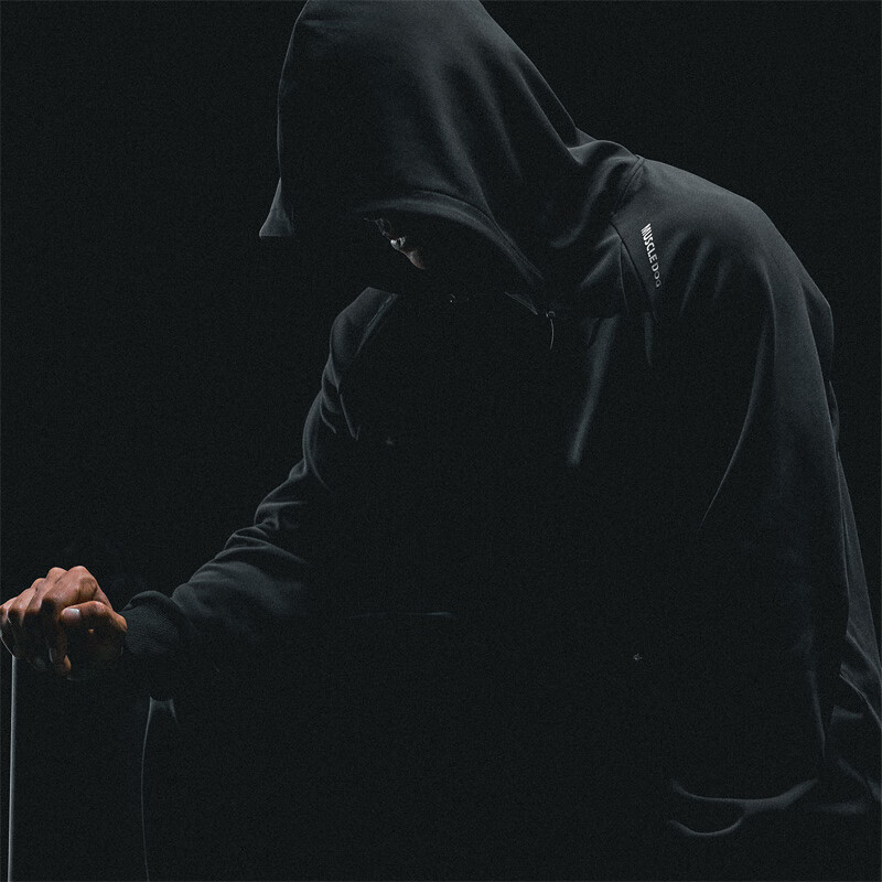 MUSCLE DOG肌肉狗 运动卫衣男秋季新款美式连帽保暖休闲训练健身上衣 黑色 3XL