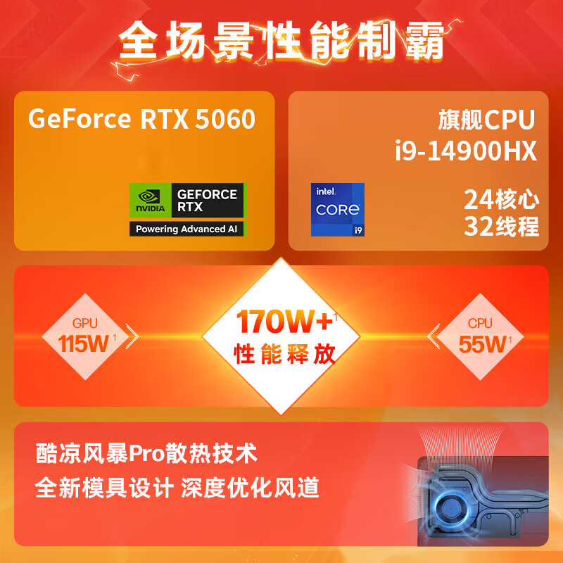 惠普（HP）暗影精灵11【补贴20%】2025新款光影精灵11 Victus 酷睿轻薄电竞游戏本笔记本电脑 畅玩黑神话悟空 暗影11 i9-14900HX丨5060丨QHD 升级版：64G 2T PCI-E 固态硬盘