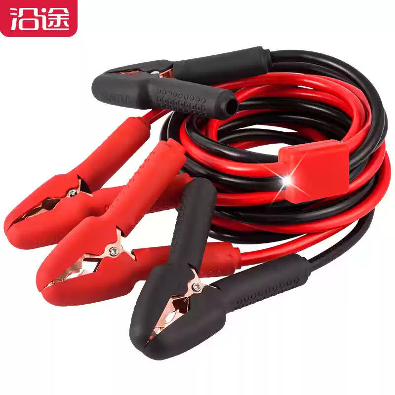沿途電瓶線線鱷夾搭線搭打火線線電瓶夾連接線線搭火線線 4米電壓過載保護(hù)器+提示燈