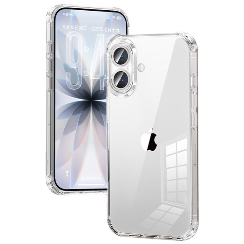 闪魔适用苹果17手机壳 iPhone17气囊防摔保护套超薄镜头全包透明软壳抗黄防磨防摔男女同款