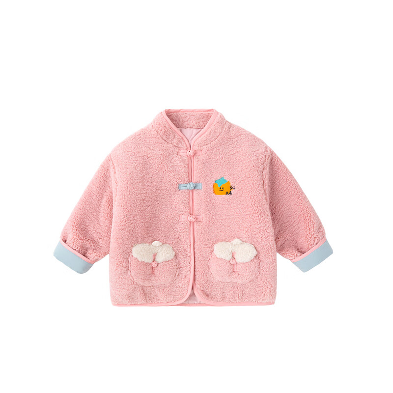 嘟嘟家男童红色外套新年冬装女童外衣拜年服冬季儿童上衣宝宝过年童装潮 红色 100