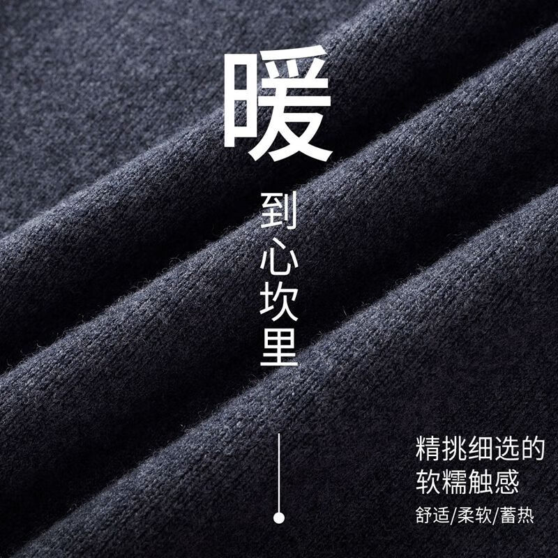 SHANSHAN[加厚600g]杉杉男装冬季羊毛衫男100%纯羊毛半高领打底保暖厚毛衣 花棕驼 【高档正品重磅100%全羊毛毛衣 】 3XL (190/104A)