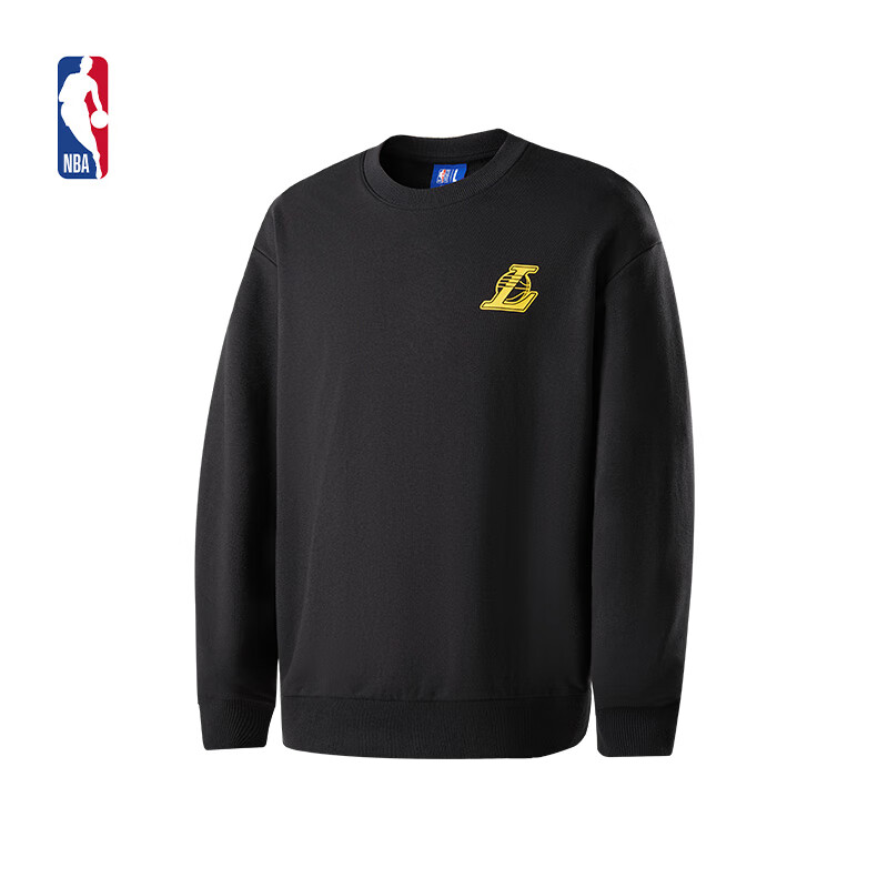 NBA官方金州勇士/湖人/太阳/快船圆领卫衣 L 洛杉矶湖人/黑色