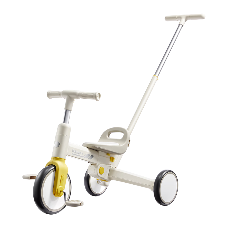 babycare兒童三輪車寶寶遛娃神器平衡腳踏車多功能滑步手推車 微光鈦