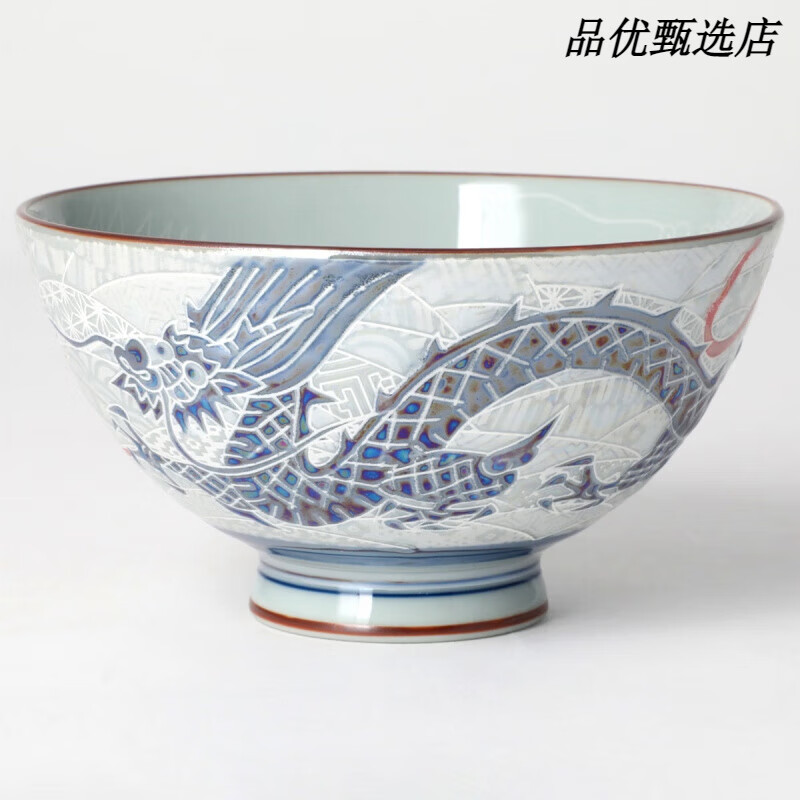 NITORI宜得利家居家用高顏值ins風餐具亮面飯碗小碗復古碗龍鳳碗 11.5cm亮面飯碗 龍