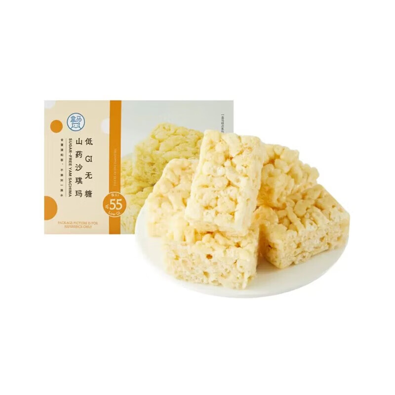 盒马MAX超市低GI山药沙琪玛黄油黑糖味追剧休闲解馋零食小吃 低GI山药沙琪玛 458g