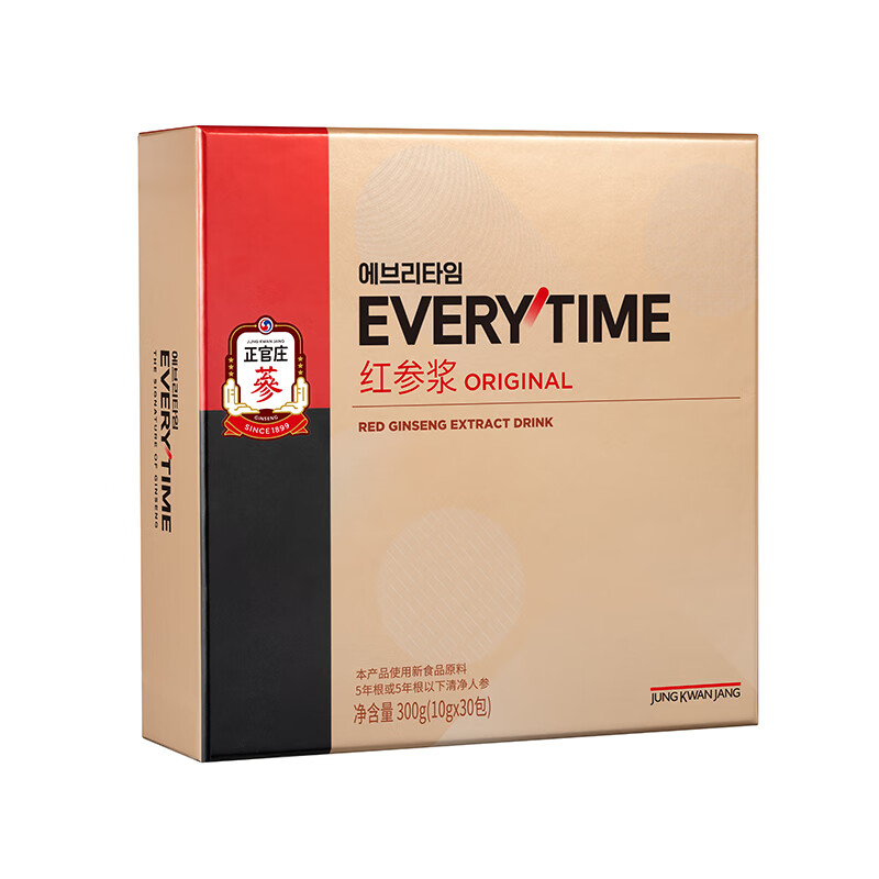 正官庄【新日期】人参红参液EVERYTIME精红参浆300g*5盒新升级 加倍浓缩 红参浆300g*5盒【新包装】