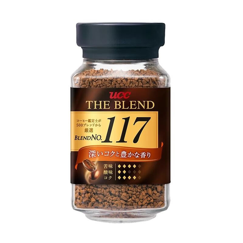 悠詩(shī)詩(shī)（UCC）日本進(jìn)口悠詩(shī)詩(shī)UCC117黑咖啡美式凍干速溶純黑咖啡苦味無(wú)蔗糖瓶裝 黑瓶117【90g瓶約45杯】 【正品保障】