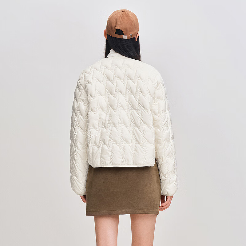 乐町小面包格外穿轻薄羽绒服女装2025冬季新款 云雾白(现货) S