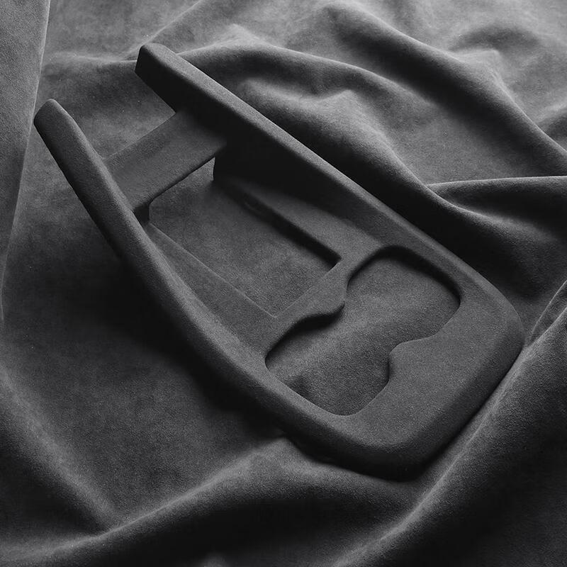 专用于小鹏MONAM03中控水杯框面板装饰贴保护翻毛皮车内改装配件 翻毛皮小鹏MONAM03中控水杯框面板-黑色