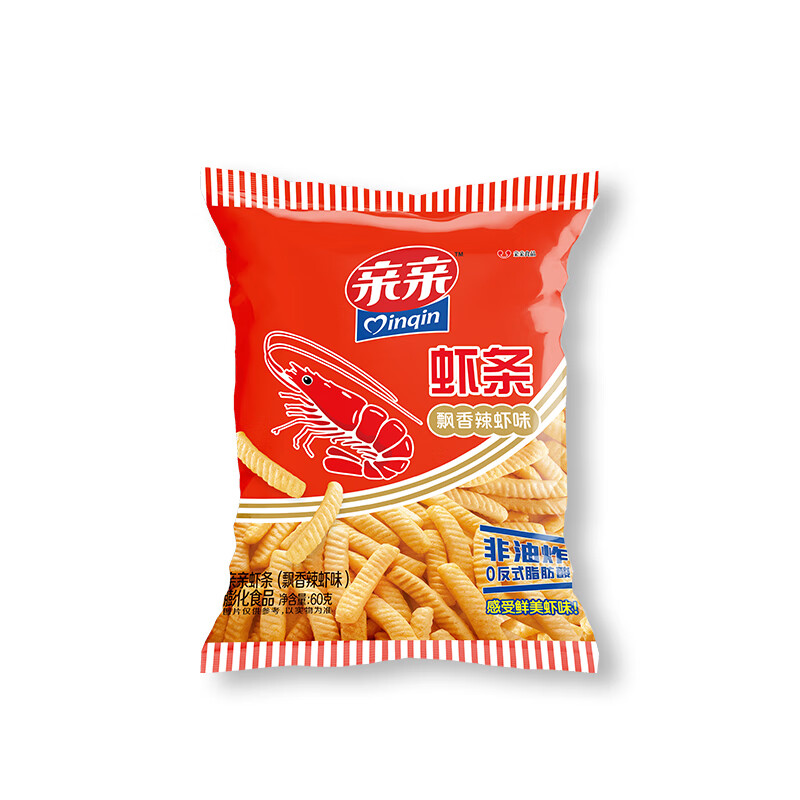 亲亲（Qinqin）休闲零食大包装 虾条薯片任选经典口味怀旧膨化食品 虾条香辣味