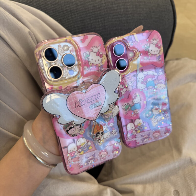 vivo西多士联名三丽鸥和飞天小女警可爱手机壳适用iPhone16pro15pro卡通 单壳 iPhone_16