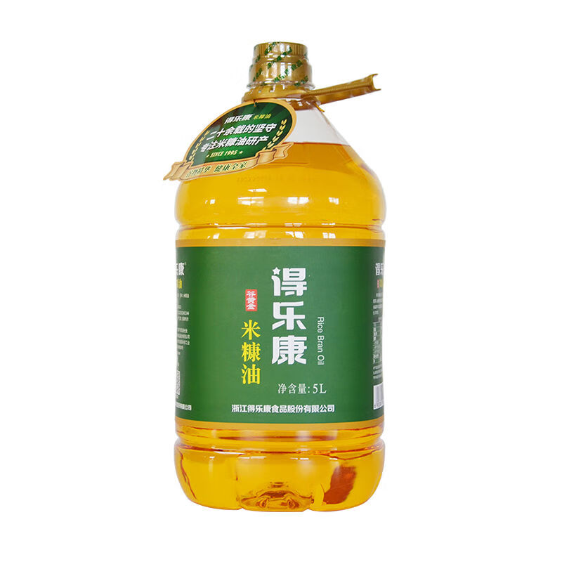 得乐康米糠油谷黄金5L升稻米油家用炒菜大桶食用油谷维素 5L*1 谷黄金系列