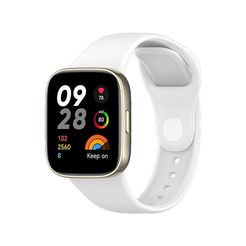 烨斯派 小米Redmi Watch3运动手表表带红米Watch3 NFC硅胶腕带创意防水多色可选表带 小米 Redmi Watch 3适用【白色】