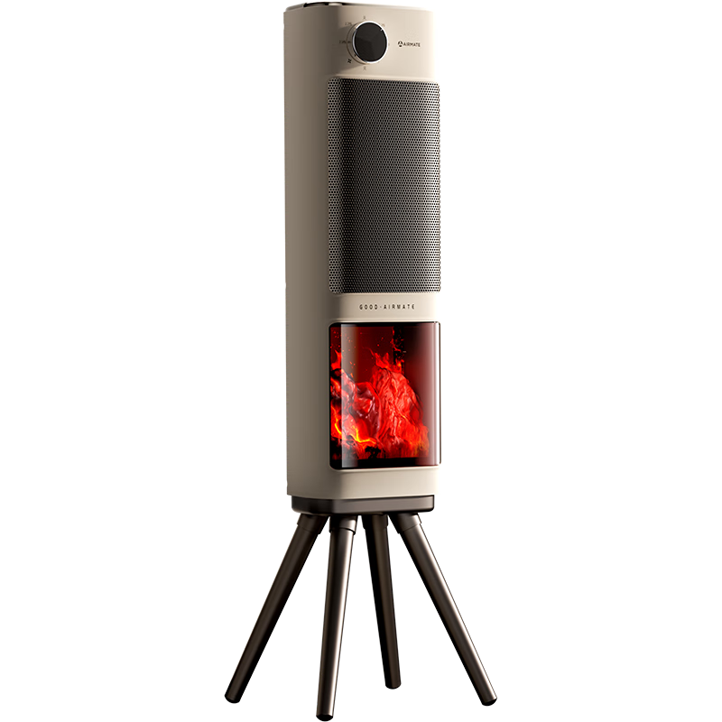 艾美特石墨烯暖风机家用双擎制热取暖器仿真5D篝火壁炉电暖器家用节能省电  2100W 旋钮款 【仿真篝火 石墨烯速暖】HP21-K119