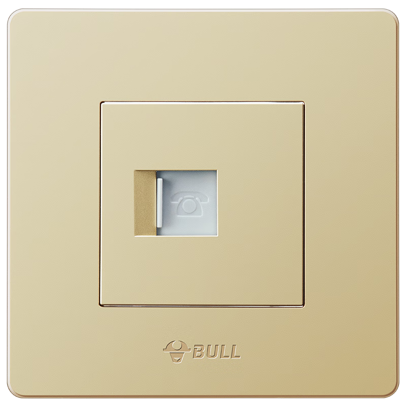 公牛墙壁插座 G07系列 一位电话插座 86型面板G07T101(U6)香槟金 暗装