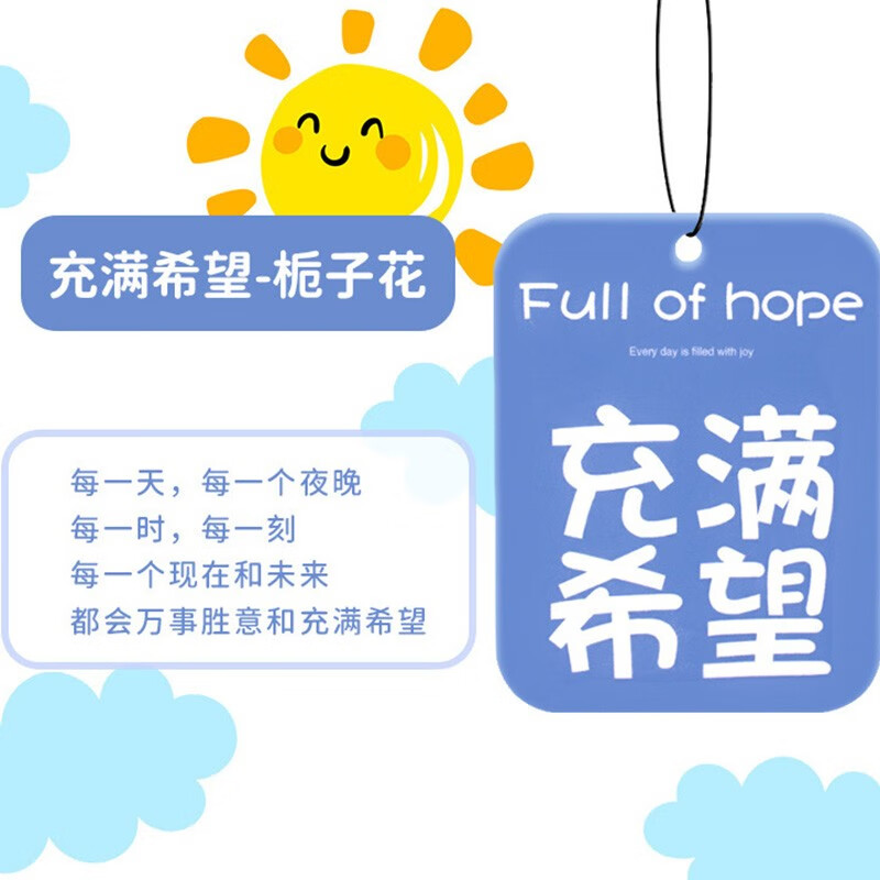 清新空气网红款未来可期车内挂件装饰饰品 充满希望-栀子花【三片装】