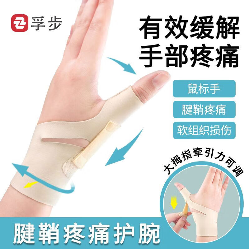 通用手腕拉伤腱鞘炎护腕关节扭伤手腕保护套妈妈鼠标手固定康复矫 肤色 左手【松紧可调透气】 S码