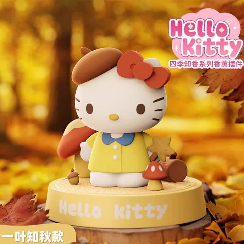 Hello Kitty手办盲盒玩偶正版永生花情人节礼物哈喽三丽鸥送女友联名生日 正版香薰摆件-寻花踏春