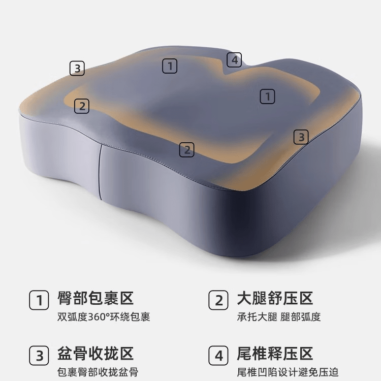 JCZS德国学生坐垫儿童增高学习座椅子垫加高教室久坐不累护臀神器小sn 柔软天竺棉-粉色 【37*34*10cm】