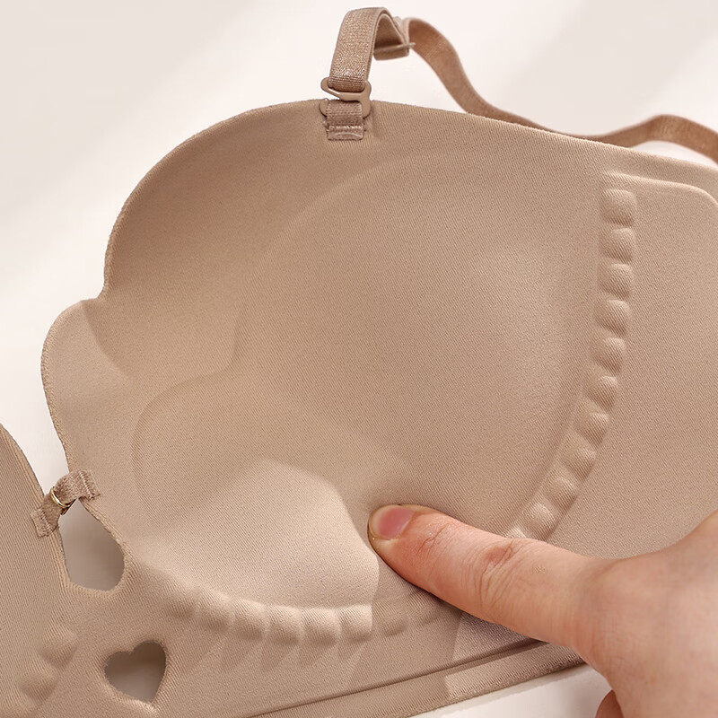 芬腾舒适聚拢防下垂收副乳透气无痕无钢圈大胸小胸一体式女士文胸罩 1267肤色 【小胸聚拢厚款】 S 【推荐70ABC】