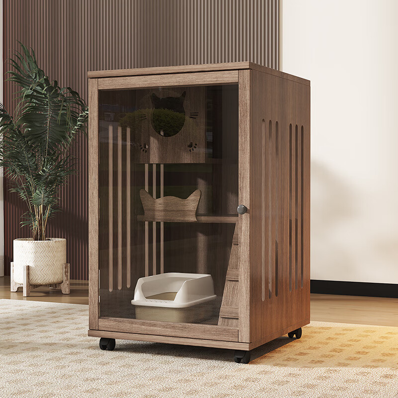 七夕旺貓窩實(shí)木貓別墅家用貓籠室內貓柜貓舍貓屋貓咪別墅豪華雙色貓房子 灰色高90寬60深60 順豐送貨到家自己動(dòng)手安裝送工具