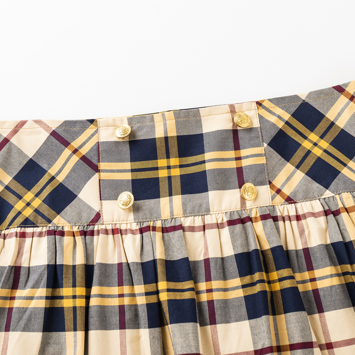 马骑顿梭织半裙 浅卡其格 140