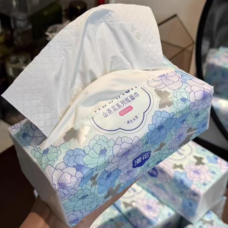 先领9-3补贴卷 6.99元 漫花山茶花大包抽纸400张*6包 - 线报酷