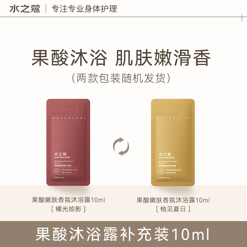 水之蔻果酸嫩肤沐浴露10ml 温和去角质控油祛痘持久留香男女士沐浴乳液