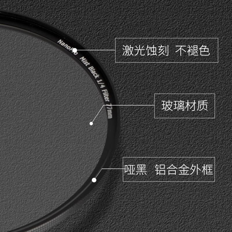Haida海大NanoPro 黑柔焦镜柔光镜朦胧镜滤镜拍人像视频美颜适用于佳能尼康索尼富士微单单反相机镜头 NanoPro【1/8】黑柔滤镜（送滤镜包） 82mm