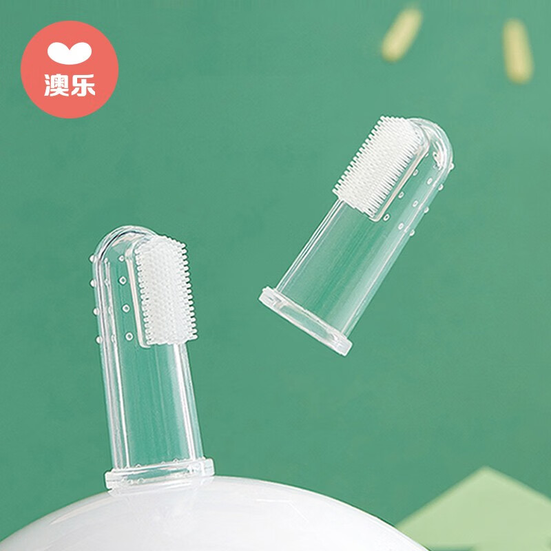 宝宝舌苔乳牙刷0-3岁儿童口腔清洁器宝宝训练乳牙刷 透明款-指套牙刷