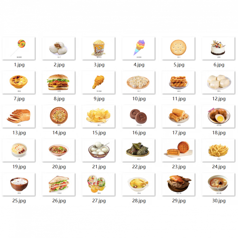 脘铼儿童孤独自闭症康复训练卡片ABA全套心智语言发育迟缓训练教具 食品30图4寸【塑封】 默认其他信息13