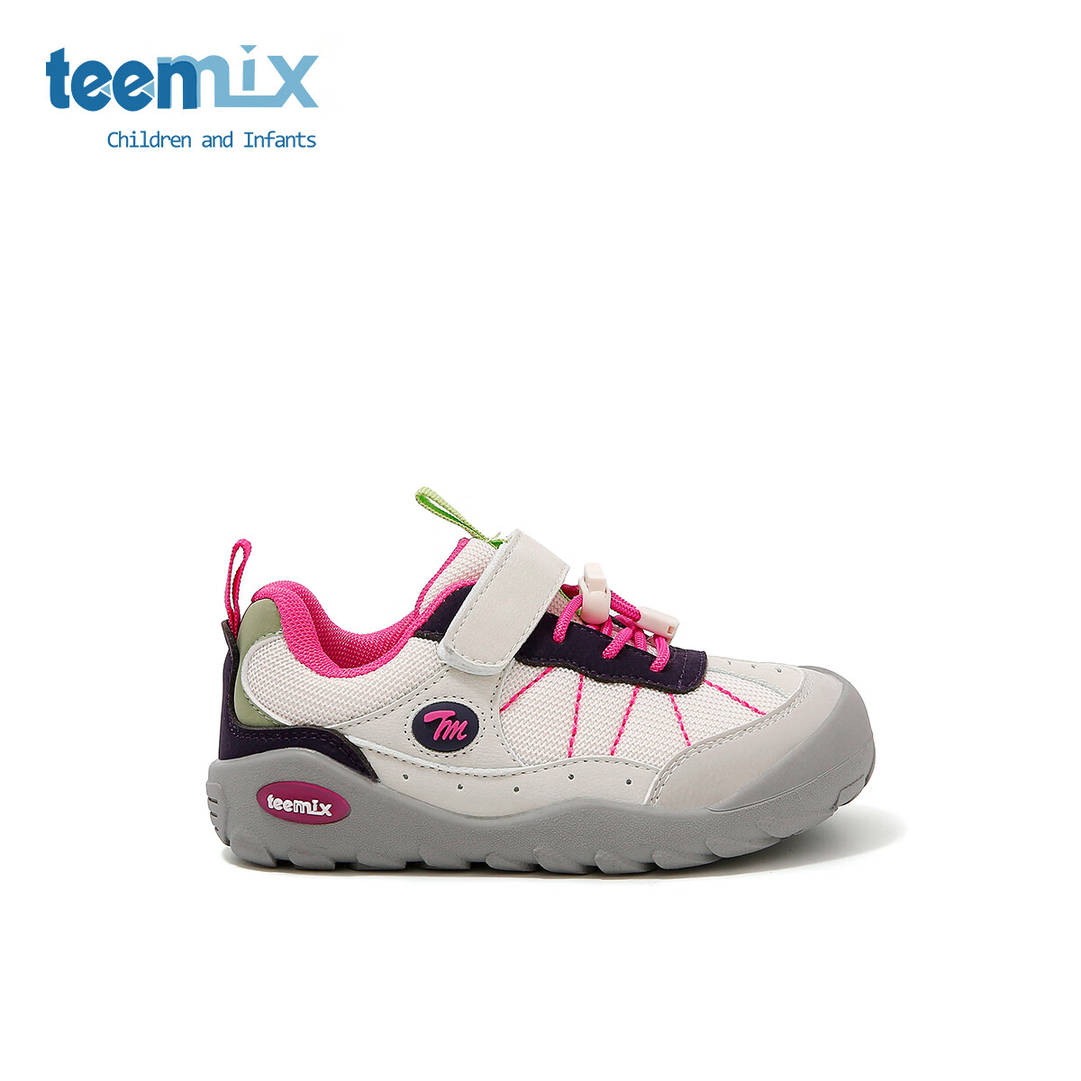 天美意2025秋冬季新款童鞋魔术贴运动跑步鞋中大童男女宝宝鞋子潮 慕斯粉 30