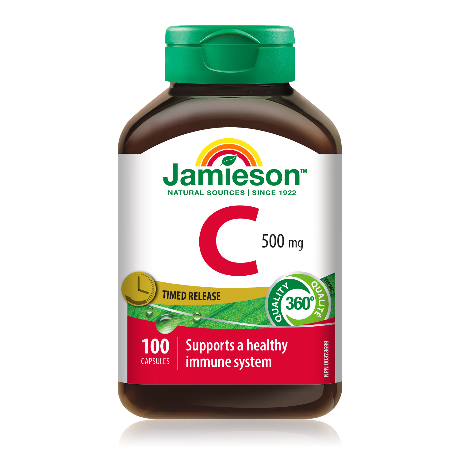 健美生（Jamieson）高含量維生素C膠囊 500mg/粒 100粒/瓶天然/高活性VC促代謝提氣色