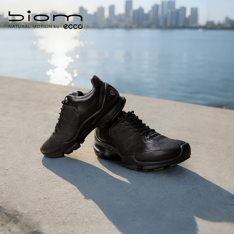 爱步（ECCO） BIOM C 秋冬牛皮抓地耐磨运动鞋男 健步800464 黑色42
