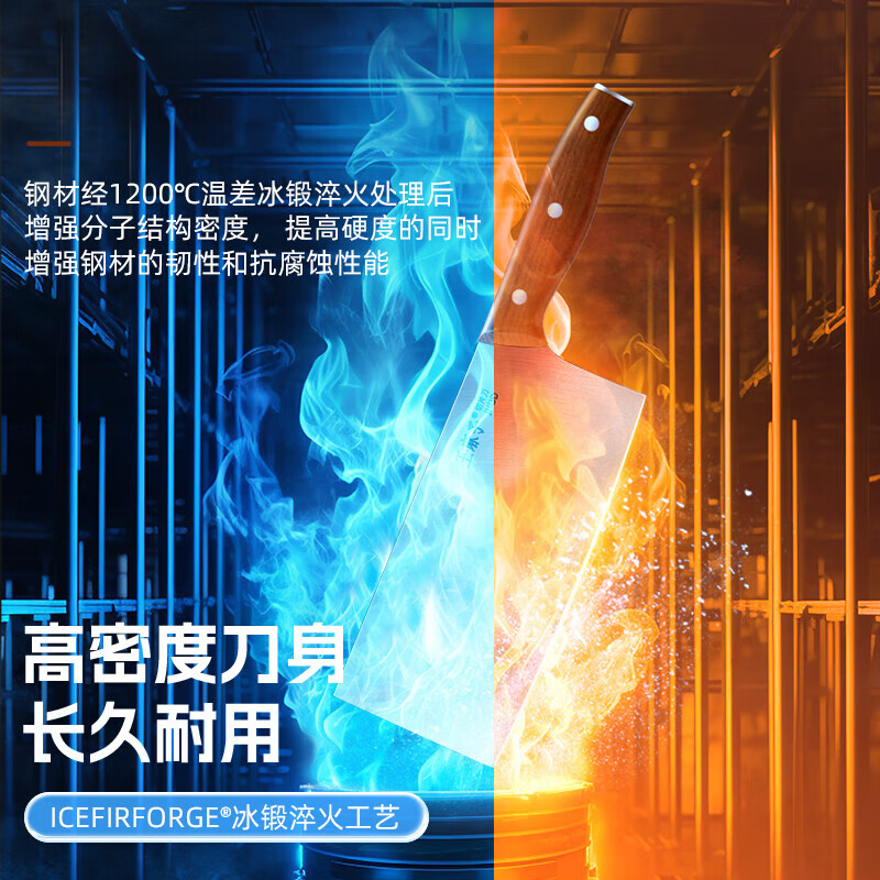王麻子刀具套装 菜刀家用厨具菜板切菜刀水果刀剪刀厨房用具大全 【40Cr钢】升级款焦尾 7件套
