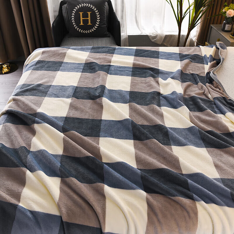 软贝牛奶绒法兰绒毛毯 单双人学生宿舍绒毯床单 午睡空调盖毯子 简静 150x200cm单毛毯