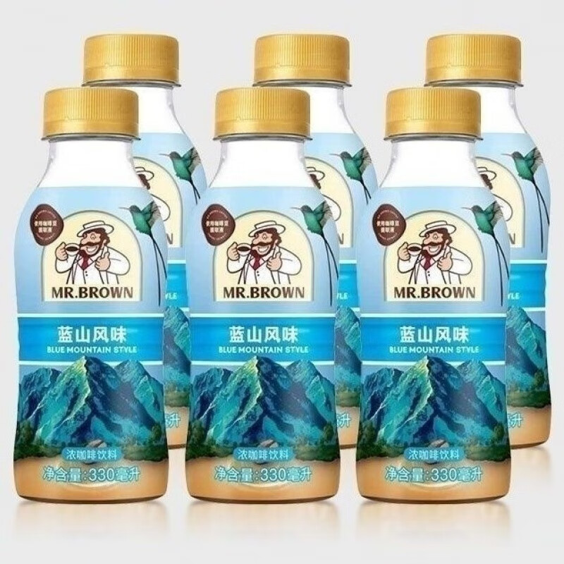 红允【6瓶】伯朗咖啡330ml蓝山玛奇朵香草新品网红ins 蓝山风味 330ml*6瓶