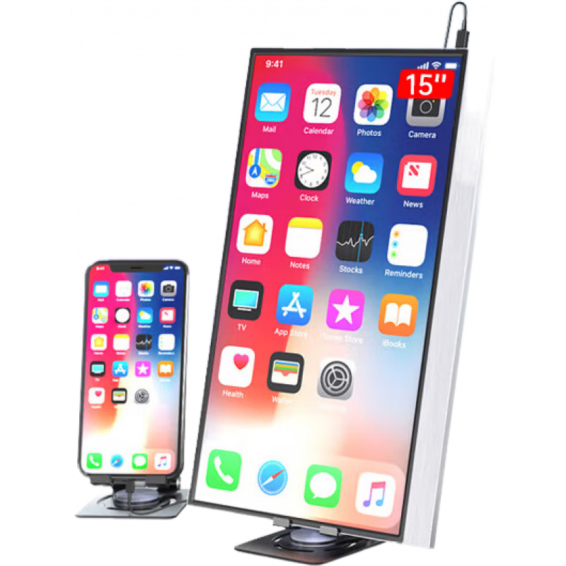 奧斯曼(AOSIMAN)便攜顯示器4K觸摸電腦副屏switch便攜式顯示屏PS5安卓IOS手機筆記本外接擴展屏游戲辦公便攜顯示屏 15英寸【iPhone款】安卓可觸摸